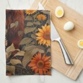 Linge De Cuisine Campagne rustique Highland Cow Sunflowers (Quart Plié)