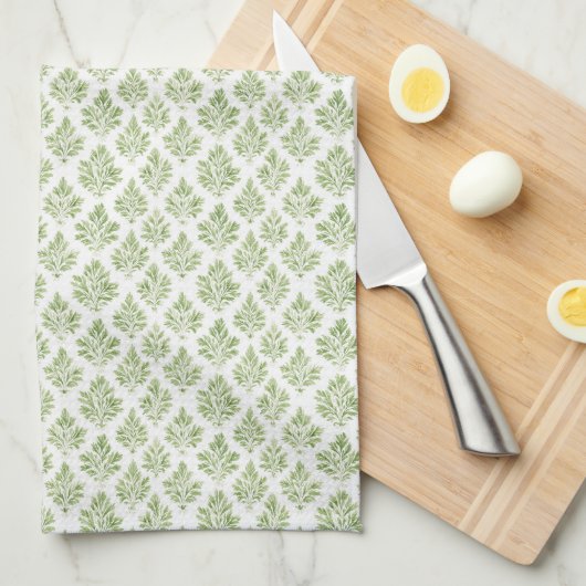 Linge De Cuisine Campagne Simple Cottage Vert (Quart Plié)