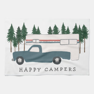 Linge De Cuisine Camping Camping RVing Motorhome BLUE Trees Whimsic
