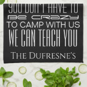 Linge De Cuisine "Camping fou" Personnalisé  (Plié)