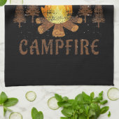Linge De Cuisine Camping - La Vie Est Meilleure Par Le Feu De Campa (Plié)