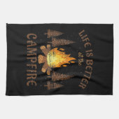 Linge De Cuisine Camping - La Vie Est Meilleure Par Le Feu De Campa (Horizontal)