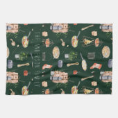 Linge De Cuisine Camping Monogramme | Illustrations d'aquarelle (Horizontal)