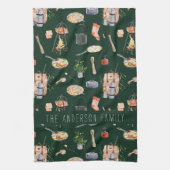 Linge De Cuisine Camping Monogramme | Illustrations d'aquarelle (Vertical)