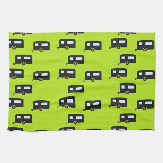 Linge De Cuisine Camping remorques en vert (Horizontal)