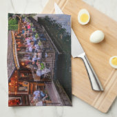 Linge De Cuisine Canal d'eau Fleur Alsace France (Quart Plié)