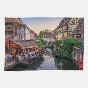Linge De Cuisine Canal d'eau Fleur Alsace France