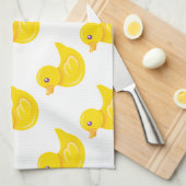 Linge De Cuisine Canard en caoutchouc jaune et blanc, Canard (Quart Plié)