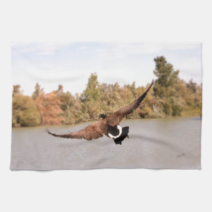 Linge De Cuisine canard volant au-dessus de l'eau photographie