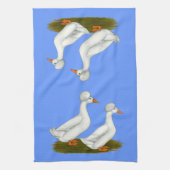 Linge De Cuisine Canards :  Blanc Crested (Vertical)