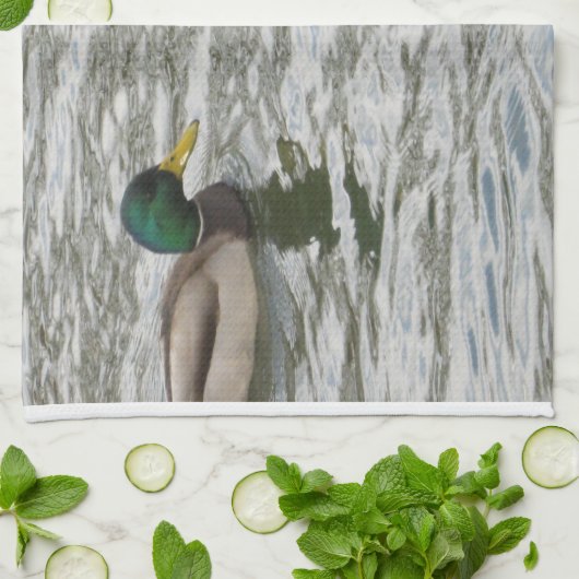 Linge De Cuisine Canards dans un étang (Plié)