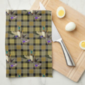 Linge De Cuisine Canards Majards Sur Plaid (Quart Plié)