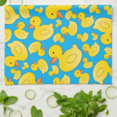 Linge De Cuisine Canards mignons en caoutchouc de bleu de ciel (Plié)