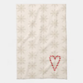 Linge De Cuisine Candy Cane Heart Illustration Snowflake Pattern (Vertical)