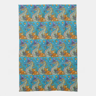 LINGE DE CUISINE CANDY CORN SEAHORSE WITCH, SOUS LA MER HALLOWEEN