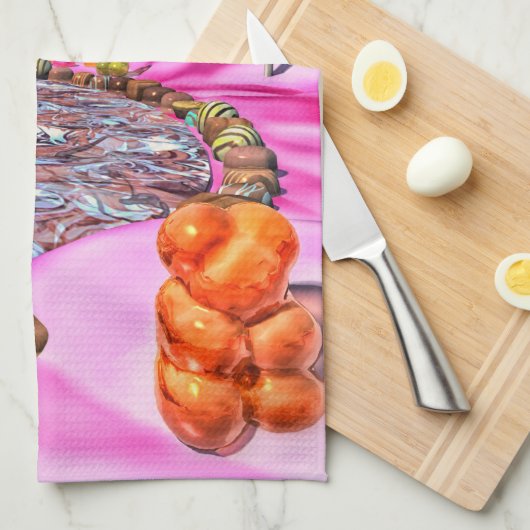 Linge De Cuisine Candyland rose (Quart Plié)