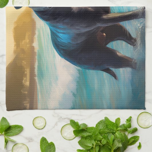 Linge De Cuisine Cane Corso Beach Surf Peinture (Plié)