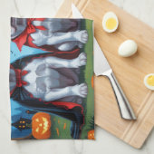 Linge De Cuisine Cane Corso Chiens Citrouille Halloween Funny (Quart Plié)