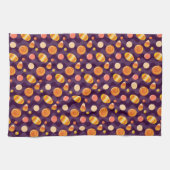 Linge De Cuisine Canettes de maïs d'Halloween sur violet (Horizontal)