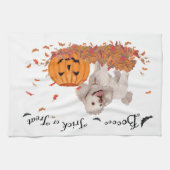 Linge De Cuisine Caniche à Halloween (Horizontal)