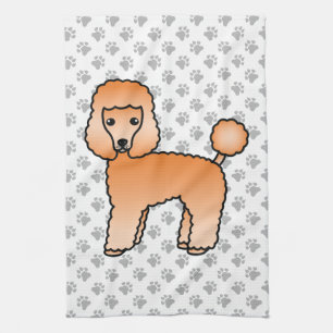 Linge De Cuisine Caniche jouet abricot Chien de dessin animé mignon