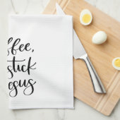 Linge De Cuisine Canne à café et Jesus mignon amusant (Quart Plié)