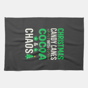 Linge De Cuisine Canne à sucre de Noël Chaos de cacao de fêtes