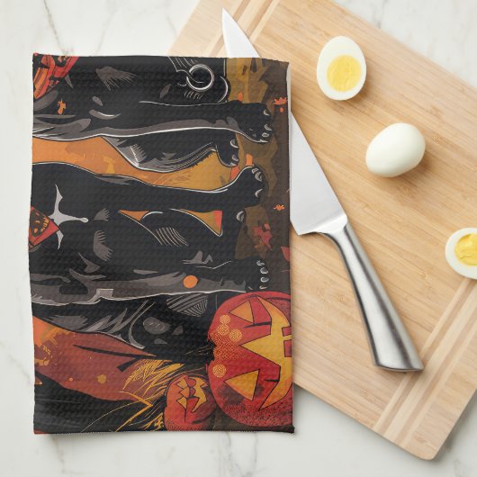 Linge De Cuisine Canne Corso Halloween Éffrayant (Quart Plié)