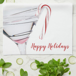 Linge De Cuisine Canne de bonbon dans un verre à martini