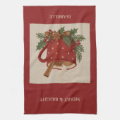 Linge De Cuisine Caoutchouc de Noël de broderie rustique avec canne (Vertical)