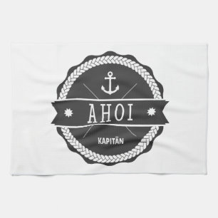 Linge De Cuisine Capitaine Badge d'Ahoi avec l'ancre