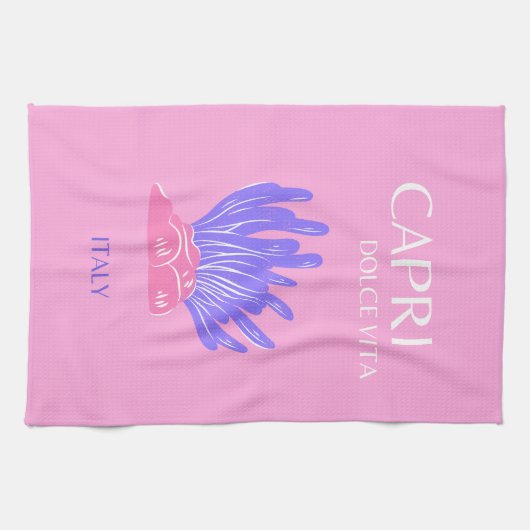 Linge De Cuisine Capri, Italie, Preppy, rose (Horizontal)