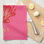 Linge De Cuisine Capri, Italie, rose (Quart Plié)