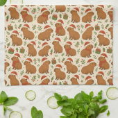 Linge De Cuisine Capybaras à Noël (Plié)