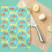 Linge De Cuisine Capybaras Dans L'Eau Avec Oranges