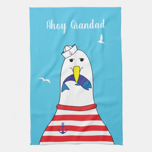 Linge De Cuisine Caractère Seagull Sailor Ex Mariner Retraité (Vertical)