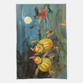 Linge De Cuisine Caractères et sorcière de citrouille de Halloween (Vertical)