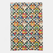 Linge De Cuisine Caractères LOONEY TUNES™ sur Checker noir et blanc (Vertical)