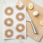Linge De Cuisine Caramel Moderne Sunbursts (Quart Plié)