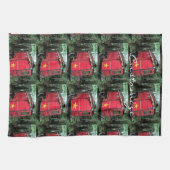 Linge De Cuisine Caravane minuscule gitane rouge customisée (Horizontal)