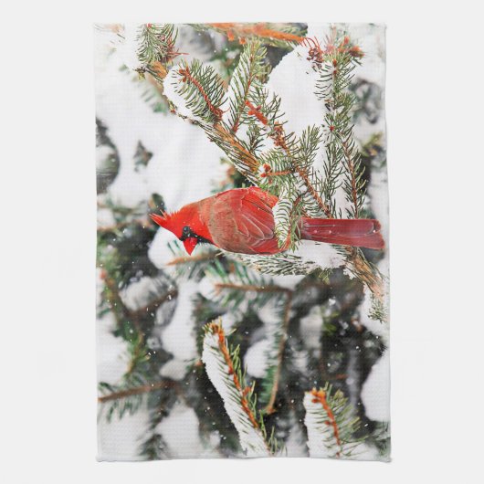 Linge De Cuisine Cardinal dans un pin (Vertical)