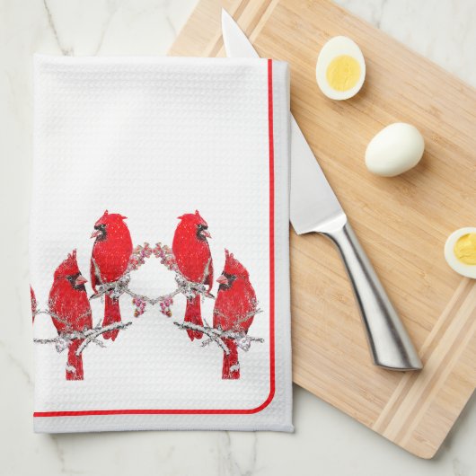 Linge De Cuisine Cardinal de Noël (Quart Plié)