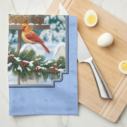 Linge De Cuisine Cardinal Feast Blue (Quart Plié)