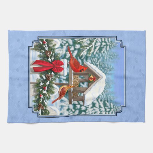 Linge De Cuisine Cardinal Feast Blue (Horizontal)