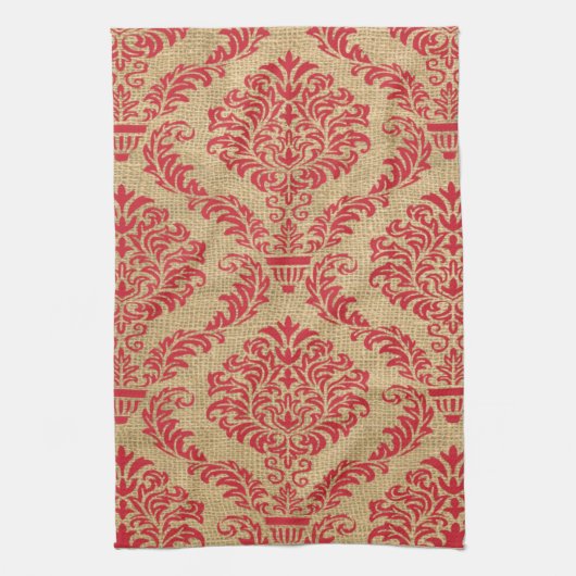 Linge De Cuisine Cardinal Parisian Moods Damask (Vertical)