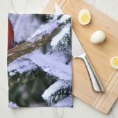 Linge De Cuisine Cardinal rouge d'hiver (Quart Plié)