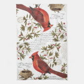 Linge De Cuisine cardinal vintage moderne d'hiver (Vertical)