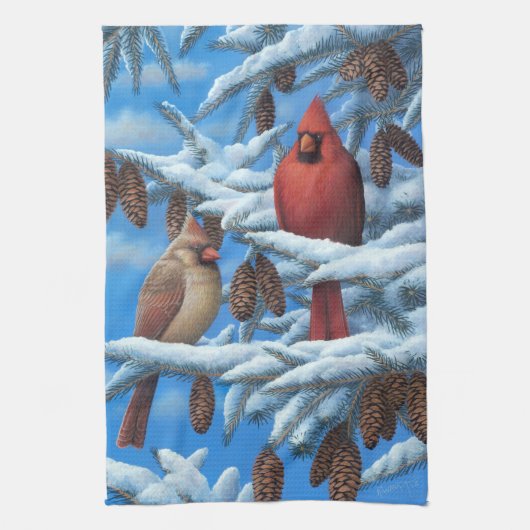 Linge De Cuisine Cardinaux (Vertical)