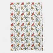 Linge De Cuisine Cardinaux Bluebirds Chickadee Aquarelle Faune (Vertical)