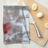 Linge De Cuisine Cardinaux dans la neige (Quart Plié)